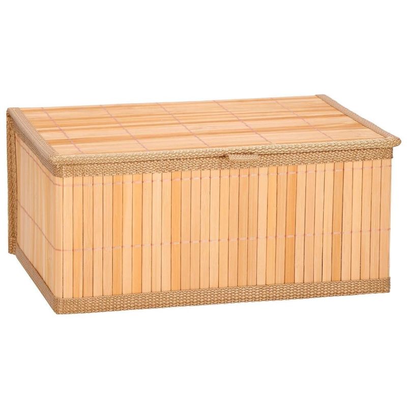 Casa si Gradina - Mobilier - Organizare si depozitare - Cutii depozitare - Set 3 cutii organizatoare din bambus, cu capac, diverse dimensiuni, maro - Infinity.ro