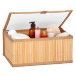 Casa si Gradina - Mobilier - Organizare si depozitare - Cutii depozitare - Set 3 cutii organizatoare din bambus, cu capac, diverse dimensiuni, maro - Infinity.ro