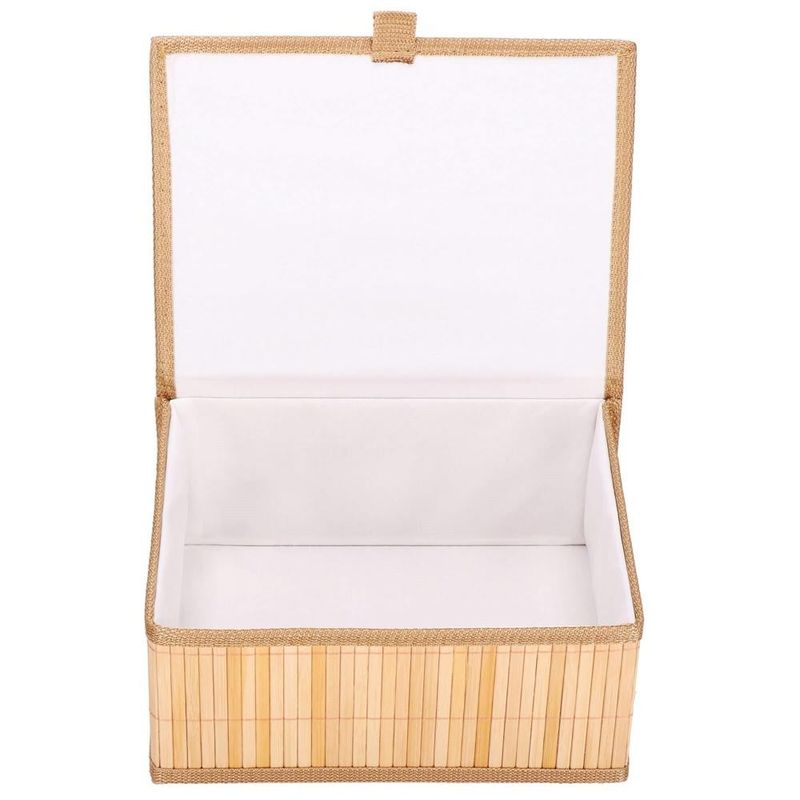 Casa si Gradina - Mobilier - Organizare si depozitare - Cutii depozitare - Set 3 cutii organizatoare din bambus, cu capac, diverse dimensiuni, maro - Infinity.ro