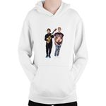 Fashion, accesorii si bijuterii - Copii - Imbracaminte copii - Pulovere si hanorace copii - Hanorac Copii Ed Sheeran Justin Bieber Feat Duo, alb, marime L Copii - Infinity.ro
