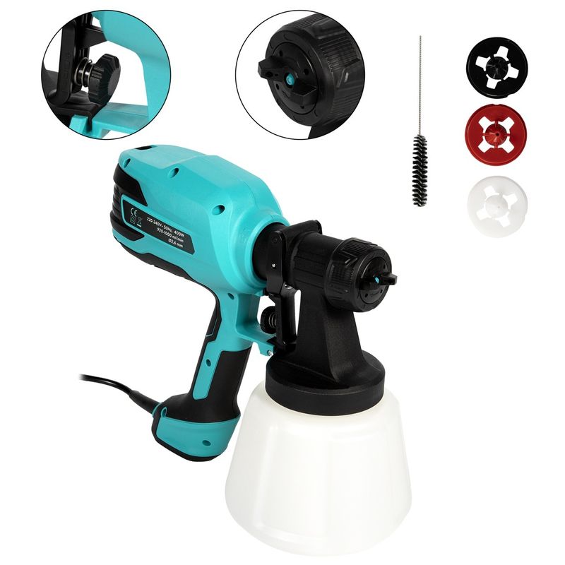 Casa si Gradina - Constructii - Vopsea si tencuieli - Pistoale si sisteme de vopsit si tencuit - Pistol electric de vopsit 400W 1000 ml/min, Pulverizati de la o distanta de 10 - 30 cm fata de obiect - Infinity.ro