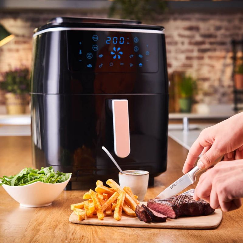 Electronice si Electrocasnice - Electrocasnice bucatarie - Aparate de gatit & desert - Friteuze - Friteuza cu aer cald, grill si abur Tefal Easy Fry & Steam FW201815, 1700W, 6.89 litri, 7 programe automate - Infinity.ro