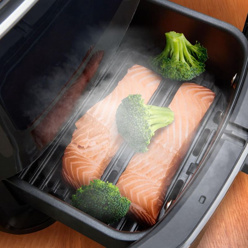 Electronice si Electrocasnice - Electrocasnice bucatarie - Aparate de gatit & desert - Friteuze - Friteuza cu aer cald, grill si abur Tefal Easy Fry & Steam FW201815, 1700W, 6.89 litri, 7 programe automate - Infinity.ro