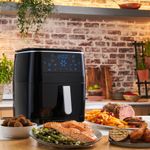 Electronice si Electrocasnice - Electrocasnice bucatarie - Aparate de gatit & desert - Friteuze - Friteuza cu aer cald, grill si abur Tefal Easy Fry & Steam FW201815, 1700W, 6.89 litri, 7 programe automate - Infinity.ro
