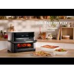 Electronice si Electrocasnice - Electrocasnice bucatarie - Aparate de gatit & desert - Friteuze - Friteuza dubla cu aer cald Tefal Dual Easy Fry Flex EY9228E0, 2700W, 9L, 7 programe, cuva dubla, accesoriu FlexCook - Infinity.ro