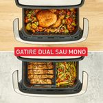 Electronice si Electrocasnice - Electrocasnice bucatarie - Aparate de gatit & desert - Friteuze - Friteuza dubla cu aer cald Tefal Dual Easy Fry Flex EY9228E0, 2700W, 9L, 7 programe, cuva dubla, accesoriu FlexCook - Infinity.ro