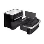 Electronice si Electrocasnice - Electrocasnice bucatarie - Aparate de gatit & desert - Friteuze - Friteuza dubla cu aer cald Tefal Dual Easy Fry Flex EY9228E0, 2700W, 9L, 7 programe, cuva dubla, accesoriu FlexCook - Infinity.ro