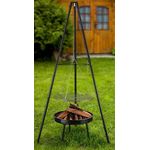Casa si Gradina - Gradina si terasa - Gratare si accesorii - Gratare de gradina - Gratar metalic, cu trepied si tava de gatire suspendata, reglabil, 147x95cm - Infinity.ro