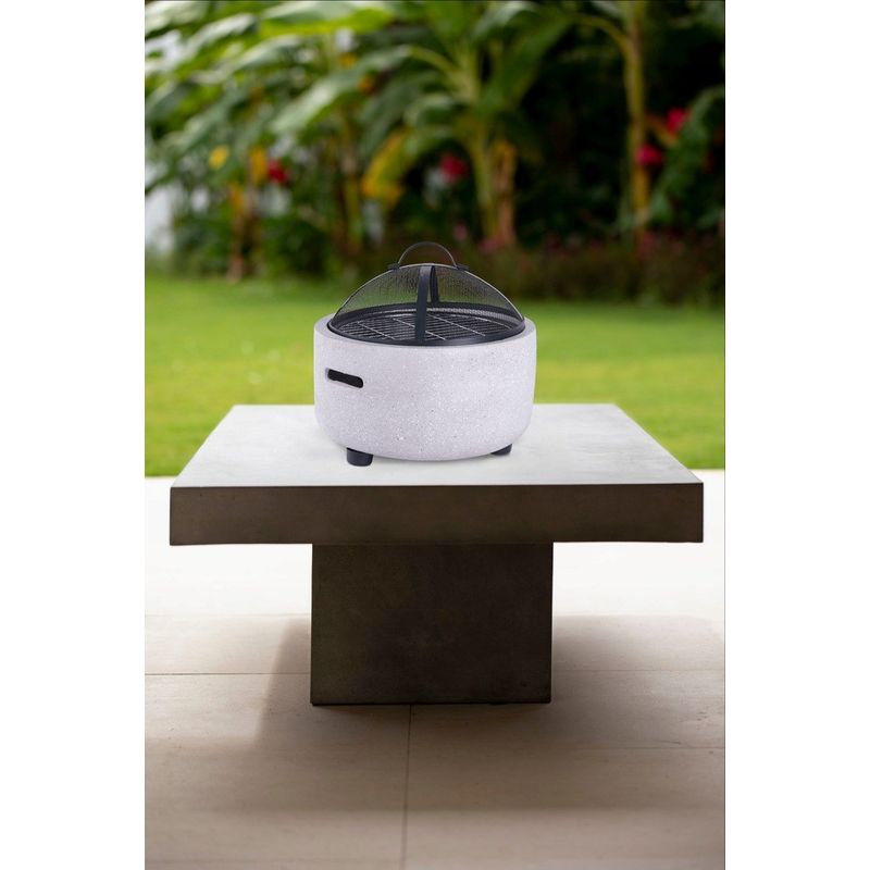 Casa si Gradina - Gradina si terasa - Gratare si accesorii - Gratare de gradina - Semineu exterior terasa sau gradina din placa de magneziu, cu grill gratar D44 cm, aparator scantei si capac, 43x43x39 - Infinity.ro