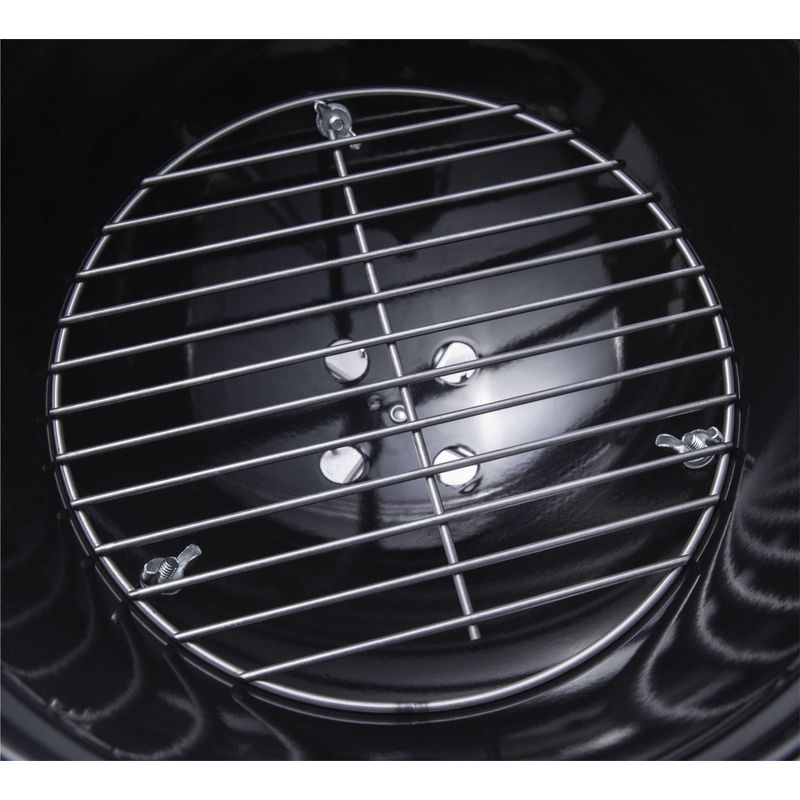 Casa si Gradina - Gradina si terasa - Gratare si accesorii - Gratare de gradina - Gratar rotund, din otel, cu suport cromat, tava din inox, 43x37cm, negru - Infinity.ro