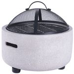 Casa si Gradina - Gradina si terasa - Gratare si accesorii - Gratare de gradina - Semineu exterior terasa sau gradina din placa de magneziu, cu grill gratar D44 cm, aparator scantei si capac, 43x43x39 - Infinity.ro