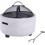 Casa si Gradina - Gradina si terasa - Gratare si accesorii - Gratare de gradina - Semineu exterior terasa sau gradina din placa de magneziu, cu grill gratar D44 cm, aparator scantei si capac, 43x43x39 - Infinity.ro