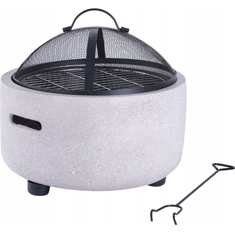 Casa si Gradina - Gradina si terasa - Gratare si accesorii - Gratare de gradina - Semineu exterior terasa sau gradina din placa de magneziu, cu grill gratar D44 cm, aparator scantei si capac, 43x43x39 - Infinity.ro