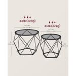 Casa si Gradina - Mobilier - Mese si birouri - Masute de cafea - Set de 2 mese de cafea rotunde, cadru otel si blat detasabil din sticla, 40cm si 50cm, negru - Infinity.ro