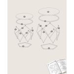Casa si Gradina - Mobilier - Mese si birouri - Masute de cafea - Set de 2 mese de cafea rotunde, cadru otel si blat detasabil din sticla, 40cm si 50cm, negru - Infinity.ro