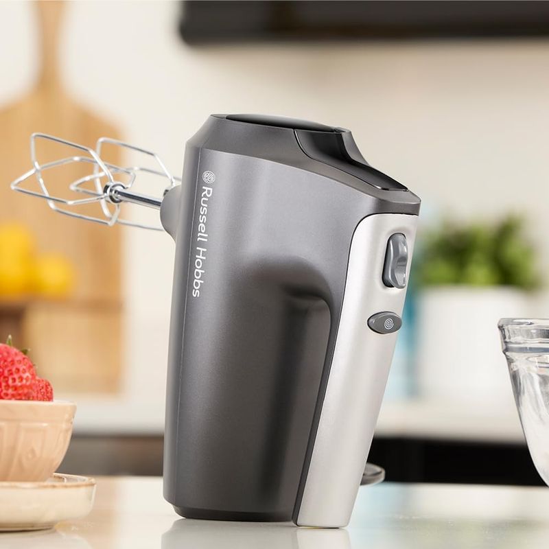 Electronice si Electrocasnice - Electrocasnice bucatarie - Mixere, tocatoare & roboti de bucatarie - Mixere - Mixer de mana Russell Hobbs 27151-56 Desire, 350W, 5 viteze + turbo, accesorii crom lavabile la masina de spalat vase - Infinity.ro