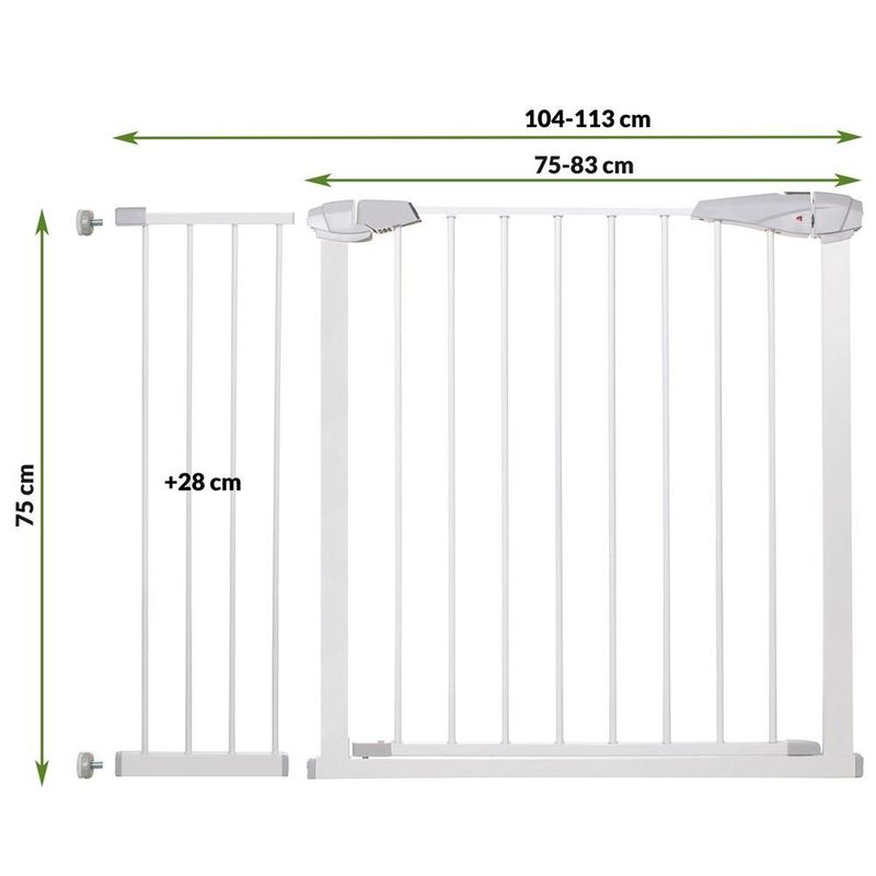 Casa si Gradina - Mobilier - Mobilier copii - Sisteme de siguranta - Poarta de siguranta Safety Gate pentru scari, ajustabila 104-113 cm, din otel, alba - Infinity.ro