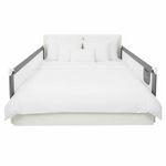 Casa si Gradina - Mobilier - Mobilier copii - Sisteme de siguranta - Bariera siguranta pat copii reglabila inaltime 75-95 cm, 196 cm latime, plasa respirabila, gri - Infinity.ro