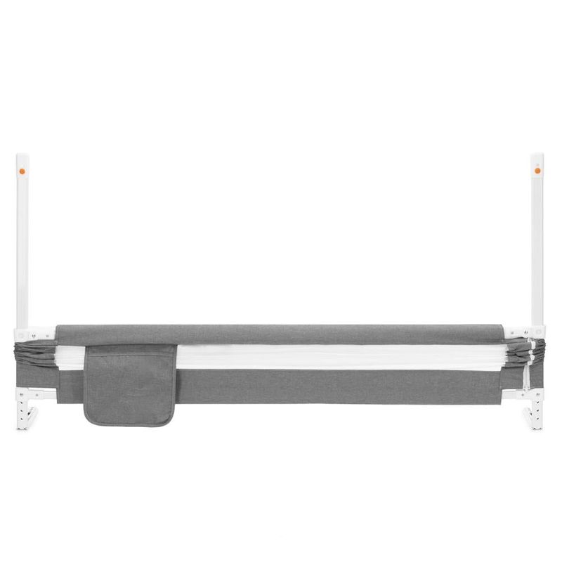 Casa si Gradina - Mobilier - Mobilier copii - Sisteme de siguranta - Bariera siguranta pat copii reglabila inaltime 75-95 cm, 196 cm latime, plasa respirabila, gri - Infinity.ro