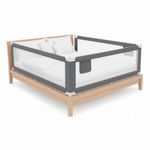 Casa si Gradina - Mobilier - Mobilier copii - Sisteme de siguranta - Bariera siguranta pat copii reglabila inaltime 75-95 cm, 196 cm latime, plasa respirabila, gri - Infinity.ro
