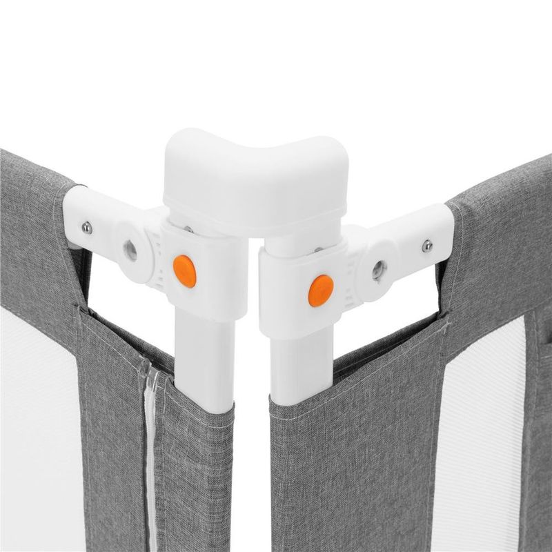 Casa si Gradina - Mobilier - Mobilier copii - Sisteme de siguranta - Bariera siguranta pat copii reglabila inaltime 75-95 cm, 158 cm latime, plasa respirabila, gri - Infinity.ro