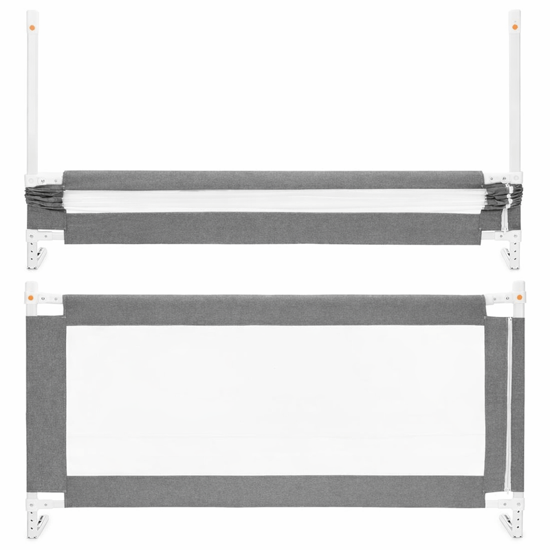 Casa si Gradina - Mobilier - Mobilier copii - Sisteme de siguranta - Bariera siguranta pat copii reglabila inaltime 75-95 cm, 158 cm latime, plasa respirabila, gri - Infinity.ro