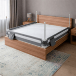 Casa si Gradina - Mobilier - Mobilier copii - Sisteme de siguranta - Bariera siguranta pat copii reglabila inaltime 75-95 cm, 158 cm latime, plasa respirabila, gri - Infinity.ro