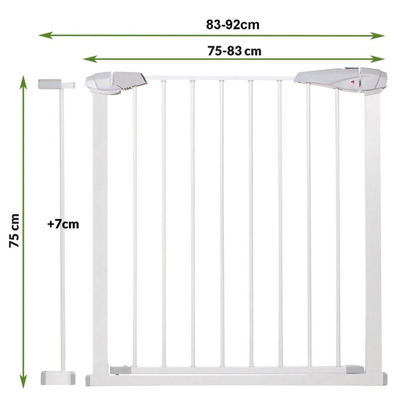 Casa si Gradina - Mobilier - Mobilier copii - Sisteme de siguranta - Poarta de siguranta Safety Gate pentru scari, ajustabila 83-92 cm, din otel, alba - Infinity.ro