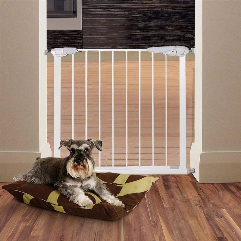 Casa si Gradina - Mobilier - Mobilier copii - Sisteme de siguranta - Poarta de siguranta Safety Gate pentru scari, ajustabila 83-92 cm, din otel, alba - Infinity.ro