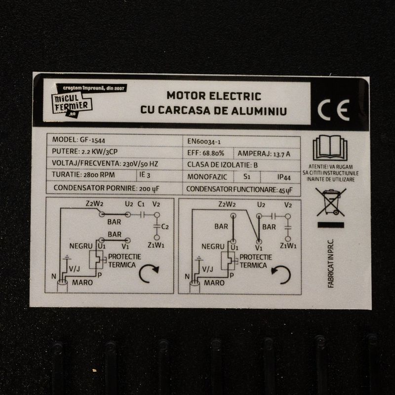 Casa si Gradina - Gradinarit si plante - Instalatii si accesorii pentru irigatii - Pompe apa - Motor electric micul fermier 2.2kw, 2800 rpm, carcasa aluminiu, Fulie simpla/dubla, Arbore iesire - Infinity.ro