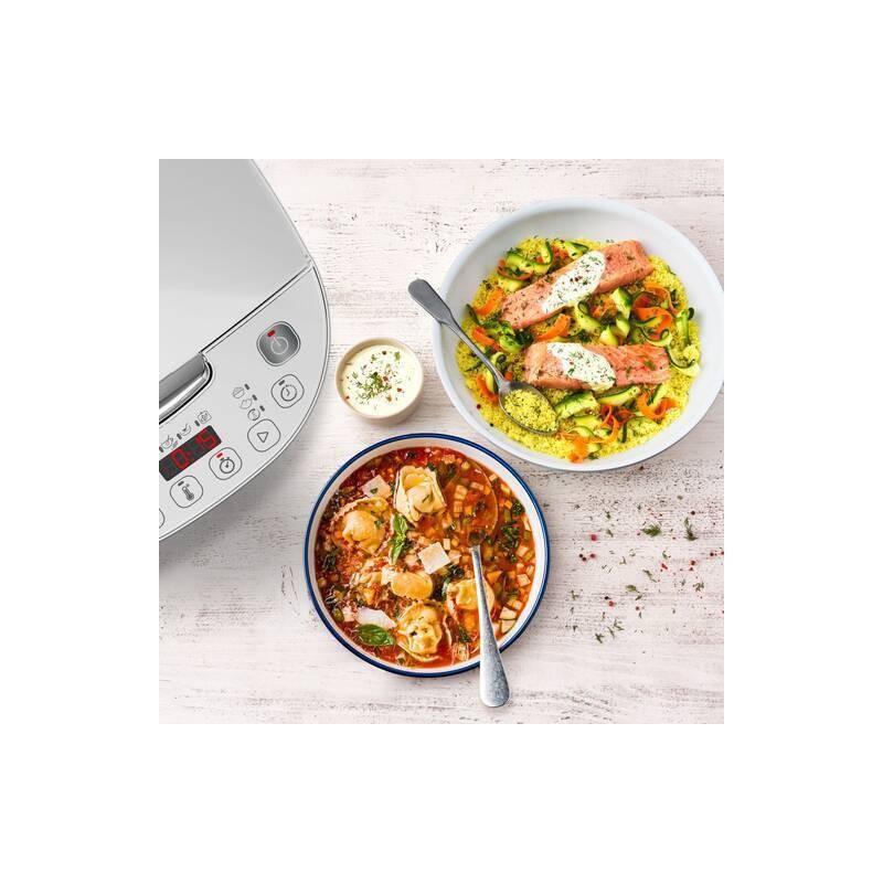Electronice si Electrocasnice - Electrocasnice bucatarie - Aparate de gatit & desert - Multicooker - Multicooker TEFAL SimplyCook RK622130, 6l, 1090W, 12 Programe, Alb - Infinity.ro