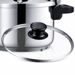 Casa si Gradina - Bucatarie si vesela - Vase pentru gatit - Oale sub presiune - Oala sub presiune 2-in-1 HAEGER INOX PLUS, 24 cm, Capacitate 10L, otel inoxidabil de inalta calitate, Capac suplimentar - Infinity.ro