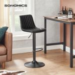 Casa si Gradina - Mobilier - Scaune si fotolii - Scaune - Set de 2 scaune de bar, cu spatar, reglabile in inaltime, tapitat cu PU, 47x51x(89-109)cm, negru - Infinity.ro