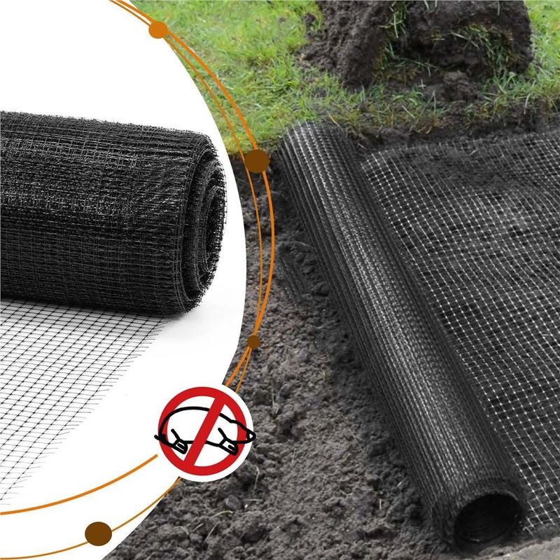 Casa si Gradina - Gradinarit si plante - Sere si solarii - Plasa gradina anti daunatori si cartite, 45g/m2, 2x200 metri, ochiuri 15 mm, negru - Infinity.ro