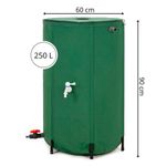 Casa si Gradina - Gradinarit si plante - Instalatii si accesorii pentru irigatii - Accesorii irigare - Rezervor pliabil pentru colectarea apei de ploaie, 250 L, PVC 1000D, cu 2 robinete si sistem preaplin, verde - Infinity.ro