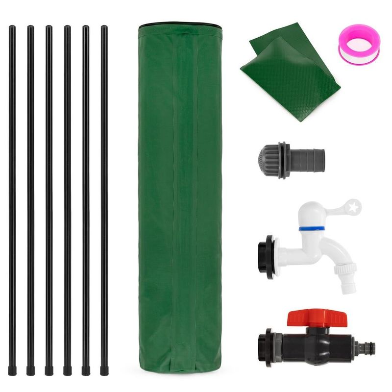 Casa si Gradina - Gradinarit si plante - Instalatii si accesorii pentru irigatii - Accesorii irigare - Rezervor pliabil pentru colectarea apei de ploaie, 250 L, PVC 1000D, cu 2 robinete si sistem preaplin, verde - Infinity.ro