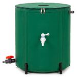 Casa si Gradina - Gradinarit si plante - Instalatii si accesorii pentru irigatii - Accesorii irigare - Rezervor pliabil pentru colectarea apei de ploaie, 100 L, PVC 1000D, cu 2 robinete si sistem preaplin, verde - Infinity.ro
