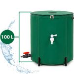 Casa si Gradina - Gradinarit si plante - Instalatii si accesorii pentru irigatii - Accesorii irigare - Rezervor pliabil pentru colectarea apei de ploaie, 100 L, PVC 1000D, cu 2 robinete si sistem preaplin, verde - Infinity.ro