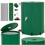 Casa si Gradina - Gradinarit si plante - Instalatii si accesorii pentru irigatii - Accesorii irigare - Rezervor pliabil pentru colectarea apei de ploaie, 500 L, PVC 1000D, cu 2 robinete si sistem preaplin, verde - Infinity.ro