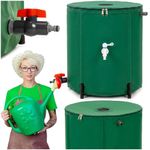 Casa si Gradina - Gradinarit si plante - Instalatii si accesorii pentru irigatii - Accesorii irigare - Rezervor pliabil pentru colectarea apei de ploaie, 100 L, PVC 1000D, cu 2 robinete si sistem preaplin, verde - Infinity.ro