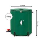 Casa si Gradina - Gradinarit si plante - Instalatii si accesorii pentru irigatii - Accesorii irigare - Rezervor pliabil pentru colectarea apei de ploaie, 100 L, PVC 1000D, cu 2 robinete si sistem preaplin, verde - Infinity.ro