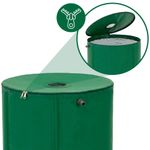 Casa si Gradina - Gradinarit si plante - Instalatii si accesorii pentru irigatii - Accesorii irigare - Rezervor pliabil pentru colectarea apei de ploaie, 100 L, PVC 1000D, cu 2 robinete si sistem preaplin, verde - Infinity.ro
