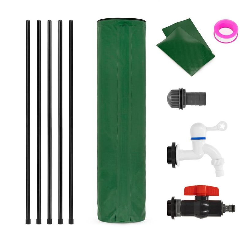 Casa si Gradina - Gradinarit si plante - Instalatii si accesorii pentru irigatii - Accesorii irigare - Rezervor pliabil pentru colectarea apei de ploaie, 100 L, PVC 1000D, cu 2 robinete si sistem preaplin, verde - Infinity.ro