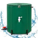 Casa si Gradina - Gradinarit si plante - Instalatii si accesorii pentru irigatii - Accesorii irigare - Rezervor pliabil pentru colectarea apei de ploaie, 100 L, PVC 1000D, cu 2 robinete si sistem preaplin, verde - Infinity.ro