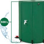 Casa si Gradina - Gradinarit si plante - Instalatii si accesorii pentru irigatii - Accesorii irigare - Rezervor pliabil pentru colectarea apei de ploaie, 500 L, PVC 1000D, cu 2 robinete si sistem preaplin, verde - Infinity.ro