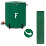 Casa si Gradina - Gradinarit si plante - Instalatii si accesorii pentru irigatii - Accesorii irigare - Rezervor pliabil pentru colectarea apei de ploaie, 100 L, PVC 1000D, cu 2 robinete si sistem preaplin, verde - Infinity.ro