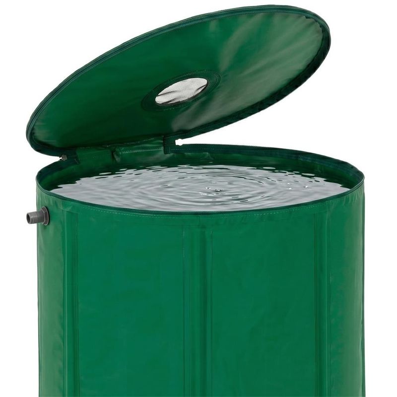 Casa si Gradina - Gradinarit si plante - Instalatii si accesorii pentru irigatii - Accesorii irigare - Rezervor pliabil pentru colectarea apei de ploaie, 500 L, PVC 1000D, cu 2 robinete si sistem preaplin, verde - Infinity.ro