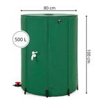 Casa si Gradina - Gradinarit si plante - Instalatii si accesorii pentru irigatii - Accesorii irigare - Rezervor pliabil pentru colectarea apei de ploaie, 500 L, PVC 1000D, cu 2 robinete si sistem preaplin, verde - Infinity.ro