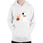 Fashion, accesorii si bijuterii - Copii - Imbracaminte copii - Pulovere si hanorace copii - Hanorac Copii Family Guy Dog Best Friend Hi5 Animation Cartoons, alb, marime L Copii - Infinity.ro