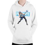 Fashion, accesorii si bijuterii - Copii - Imbracaminte copii - Pulovere si hanorace copii - Hanorac Copii Fortnite Rock n Roll Battle Royale Skins Music, alb, marime L Copii - Infinity.ro